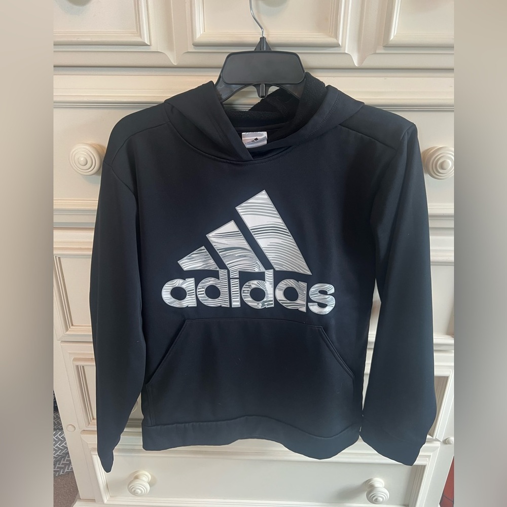 Boys 14-16 Adidas black and white hoodie